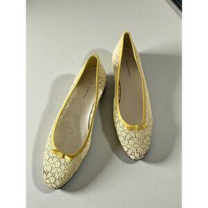 BANANA REPUBLIC Yellow Eyelet Lace Ballerina Ballet Flats Size 7